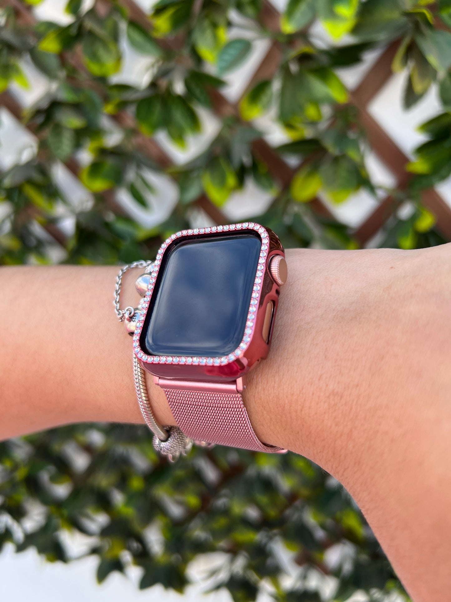 Protector de bordes con brillos (rose) para appleWatch ✨