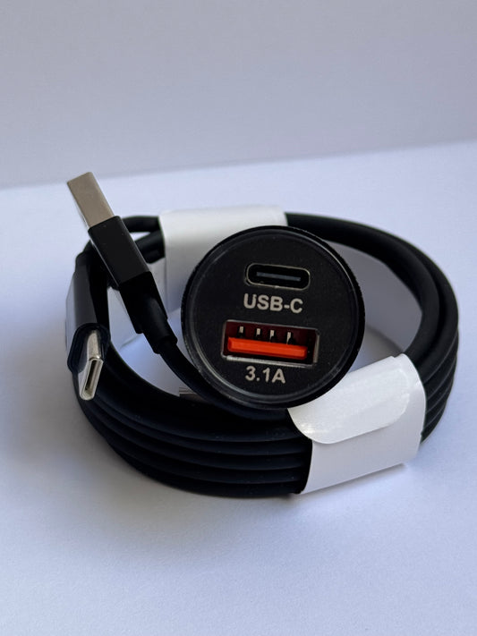 Adaptador C/USB para auto + cable C/usb