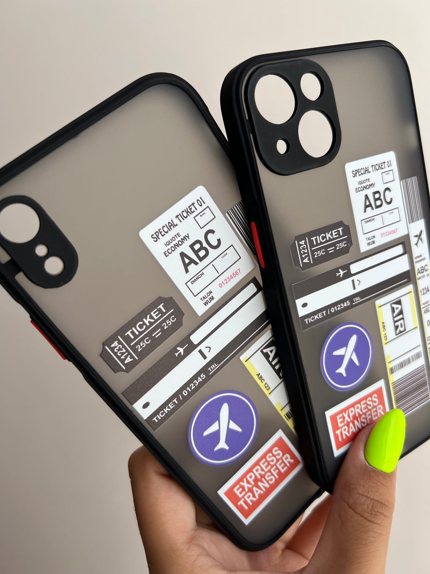 Carcasa acrílico Ticket avión ✈️ (negro)