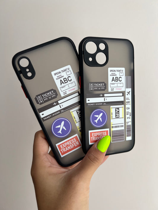 Carcasa acrílico Ticket avión ✈️ (negro)