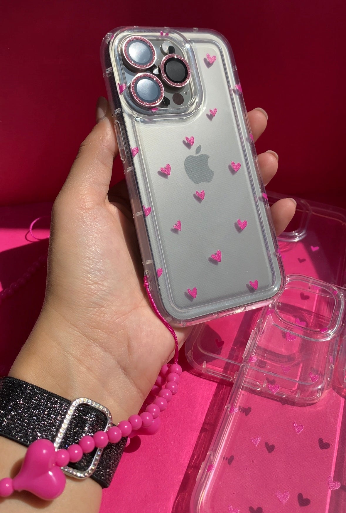 Carcasa más strap Corazón Pink💕