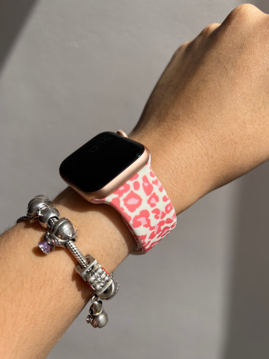 Correa appleWatch animal print rosado/rosado 💞