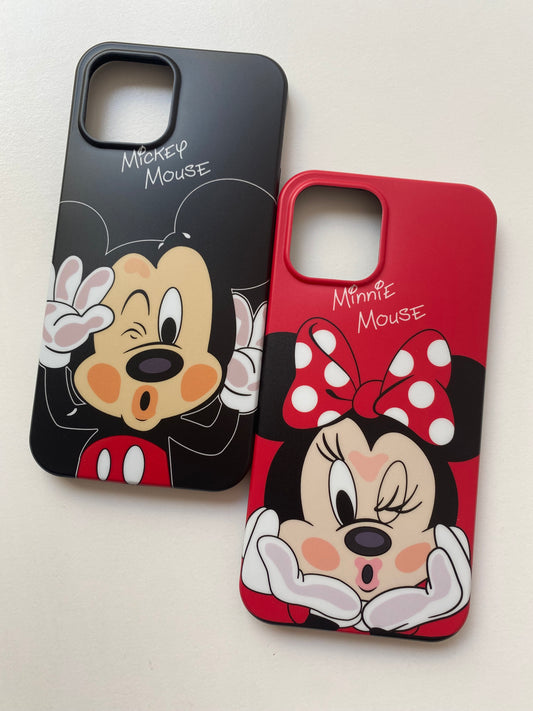 Carcasas Mickey (negro) y Minnie (rojo) ✨